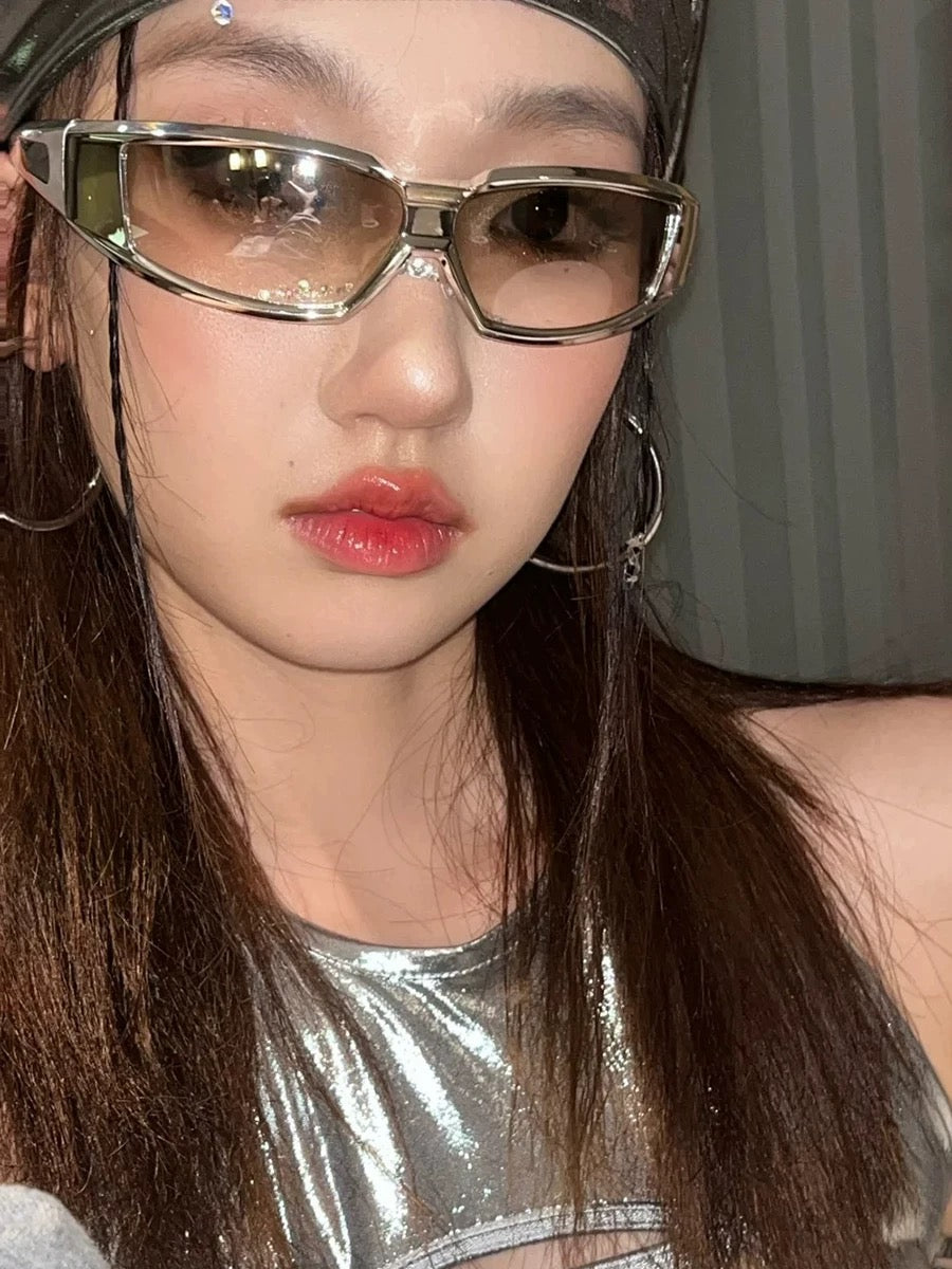 Hot Girl Street Shooting Disco || Y2K WEIRDPLANET VINTAGE GLASSES