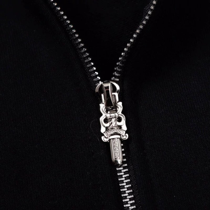 Chrome Hearts Horseshoe Floral Cross Sleeve ZipUp Hoodie