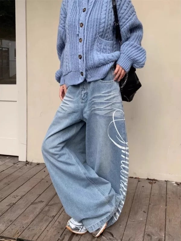 Manttoon Printed Baggy Jeans