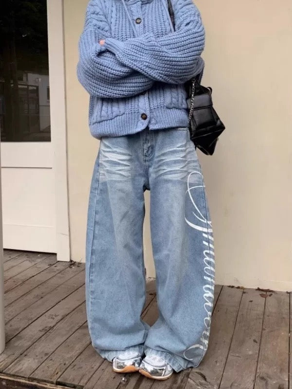 Manttoon Printed Baggy Jeans