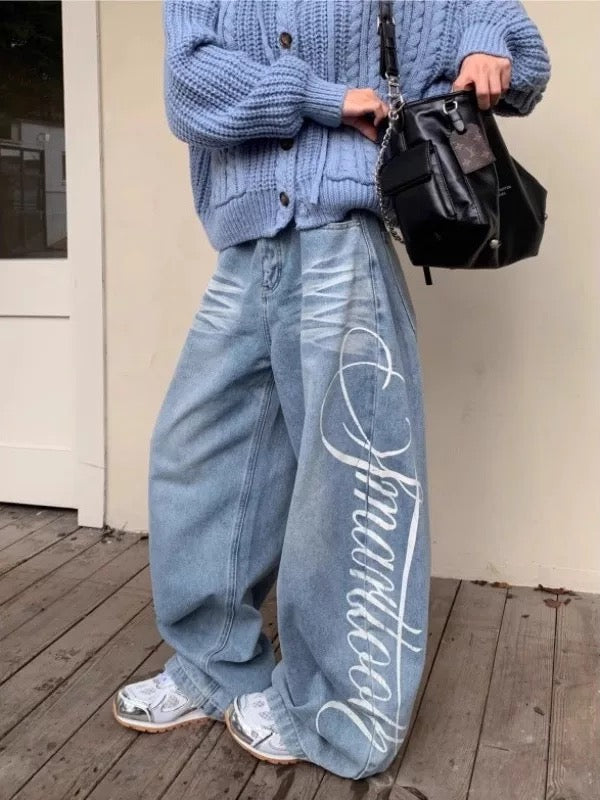 Manttoon Printed Baggy Jeans