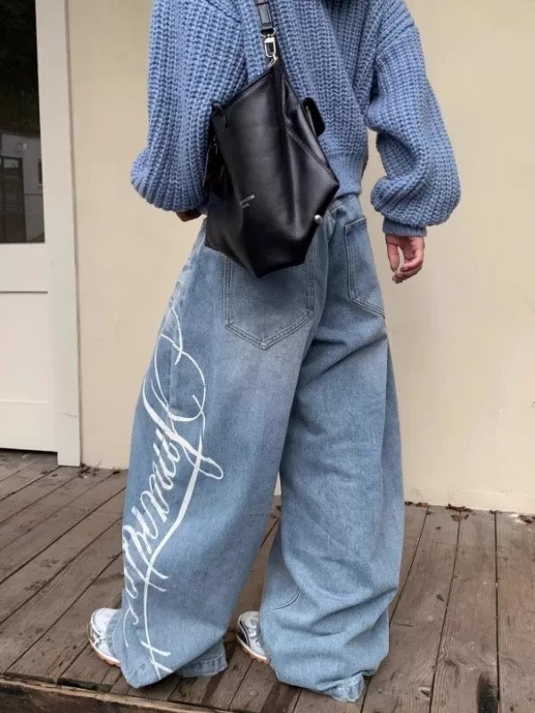 Manttoon Printed Baggy Jeans