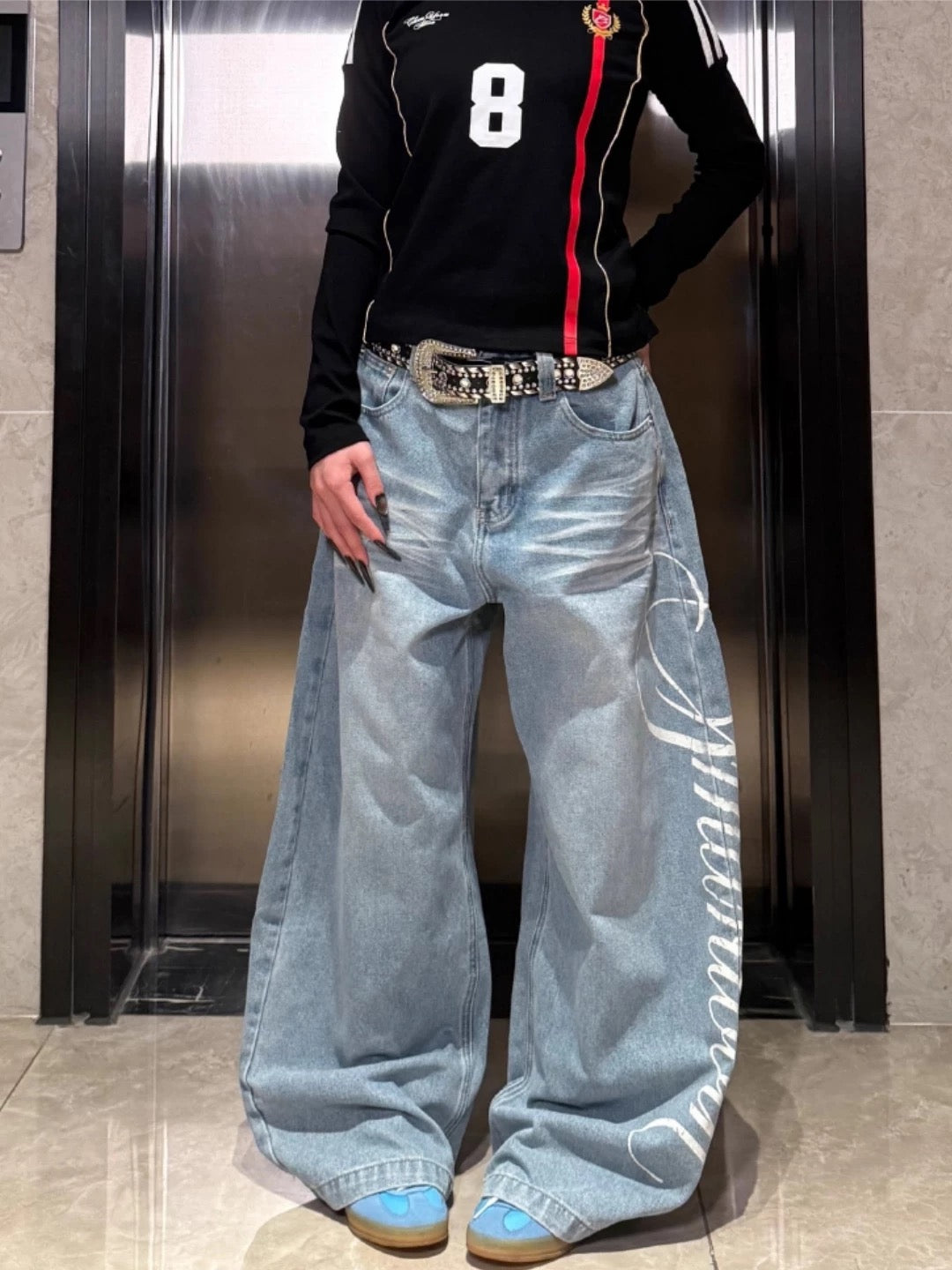 Manttoon Printed Baggy Jeans