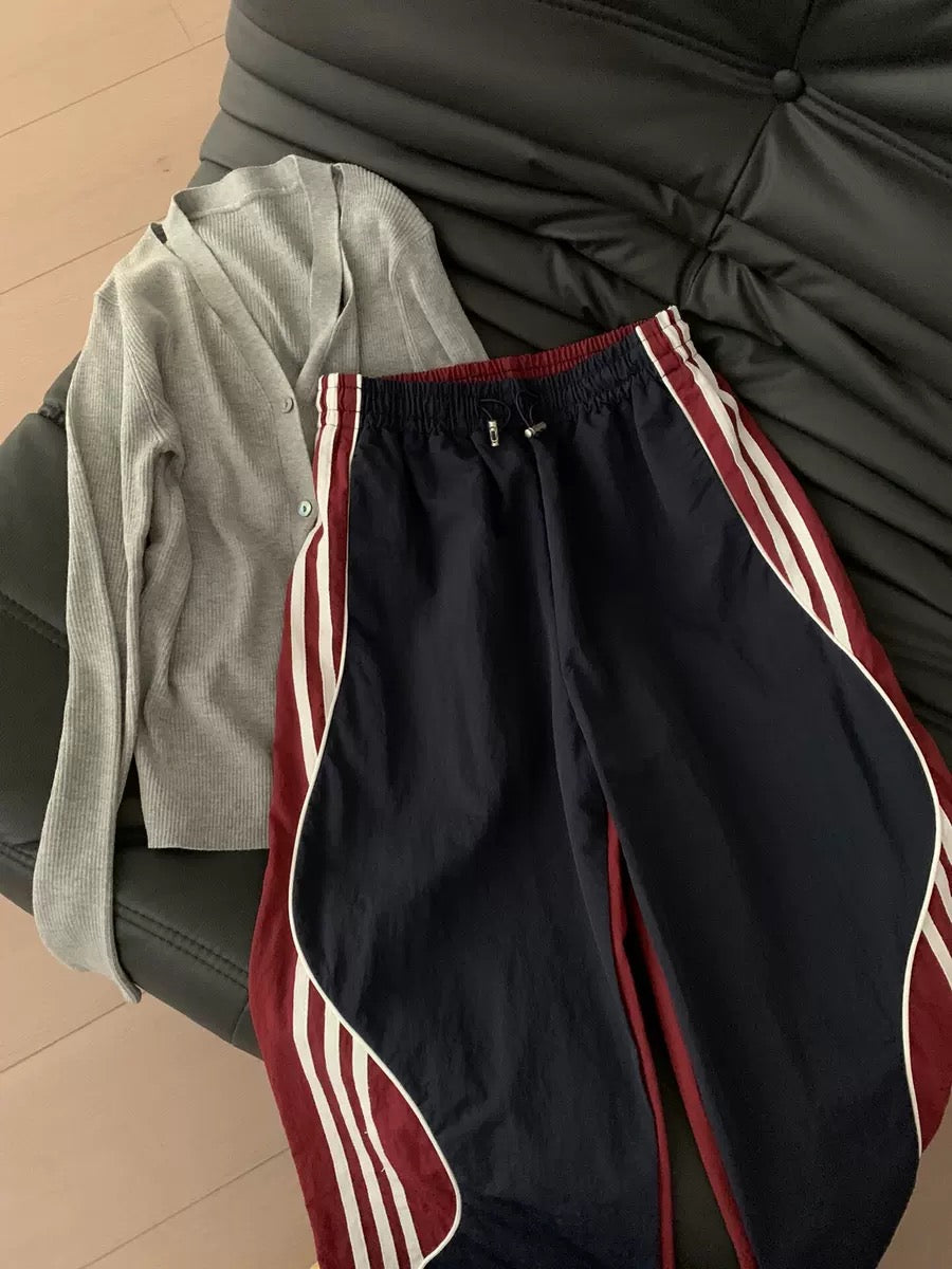 Contrast Striped Drape Sweatpants