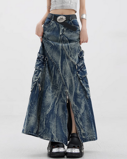 Ginzz Vintage Wash Long Skirt