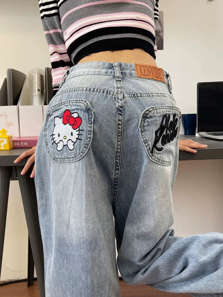 HELLO KITTY Baggy Jeans