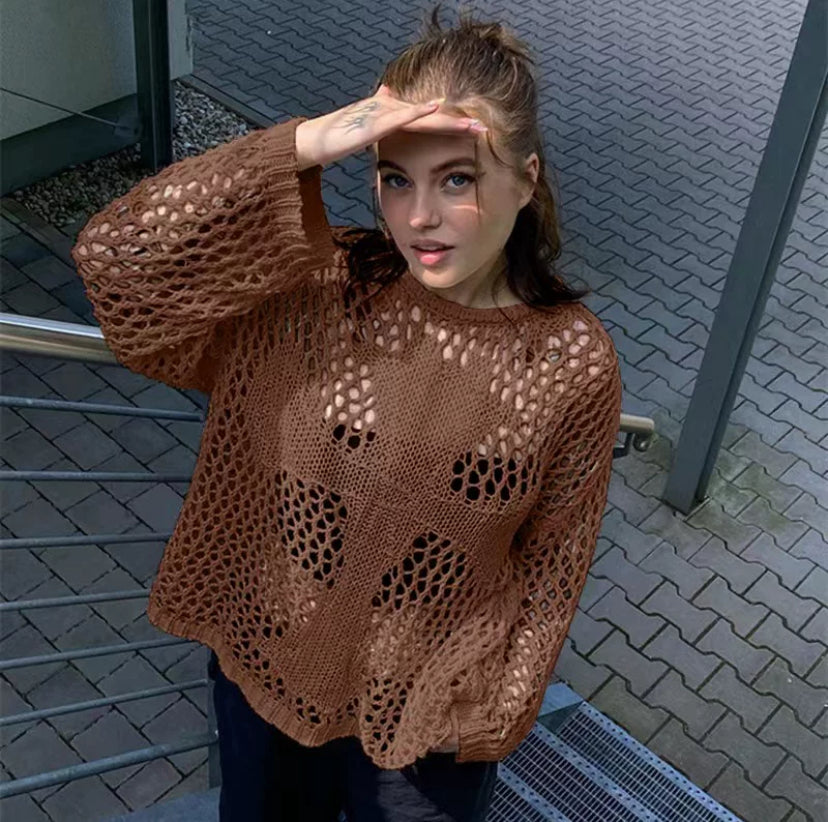 Cross Blessed Crochet Type Sweater || WEIRDPLANET ||